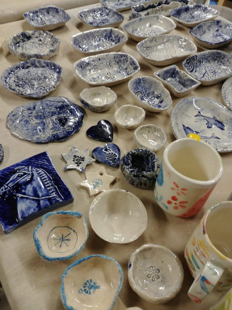 Stoneware ceramics, kiddies clay party, cobalt oxide