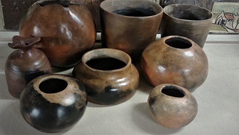 Burnished and smoke firing